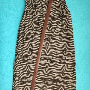 Michael Kors Vintage Zebra Print Dress with Leather Belt